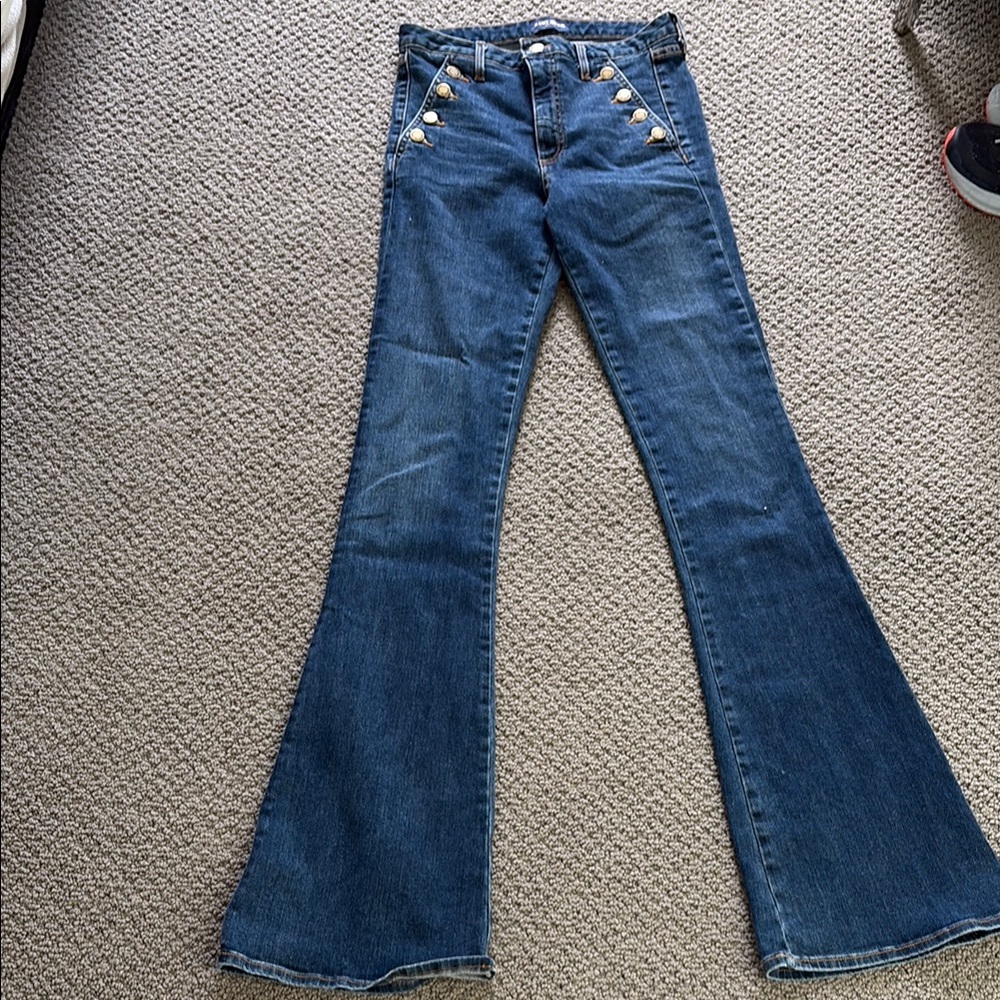 Women's Flared Blue Jeans